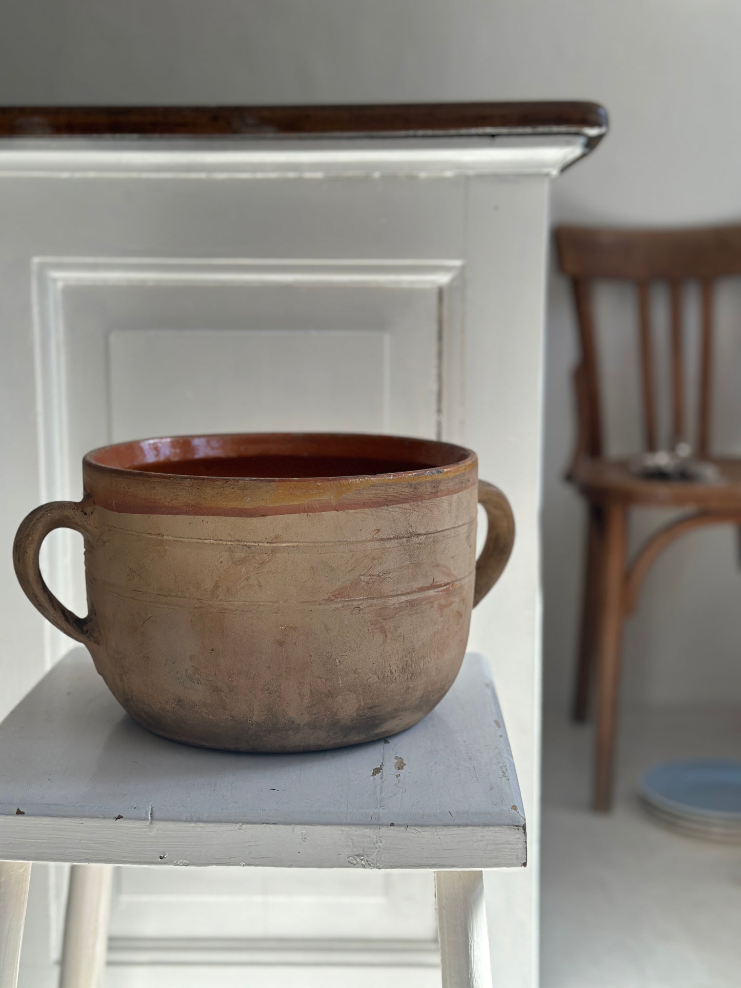 Lys krukke med håndtag