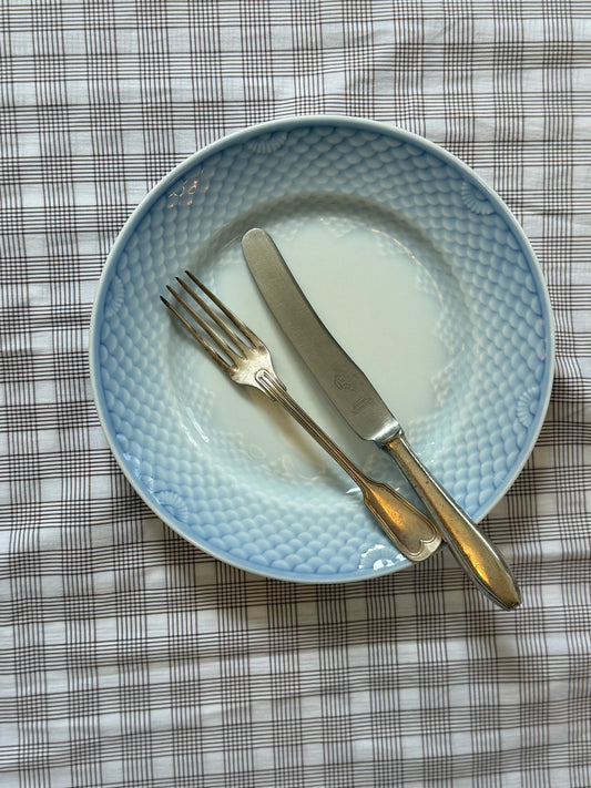 Blå tone frokosttallerken