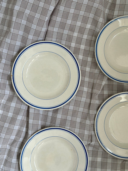 Blå bistro kagetallerkner