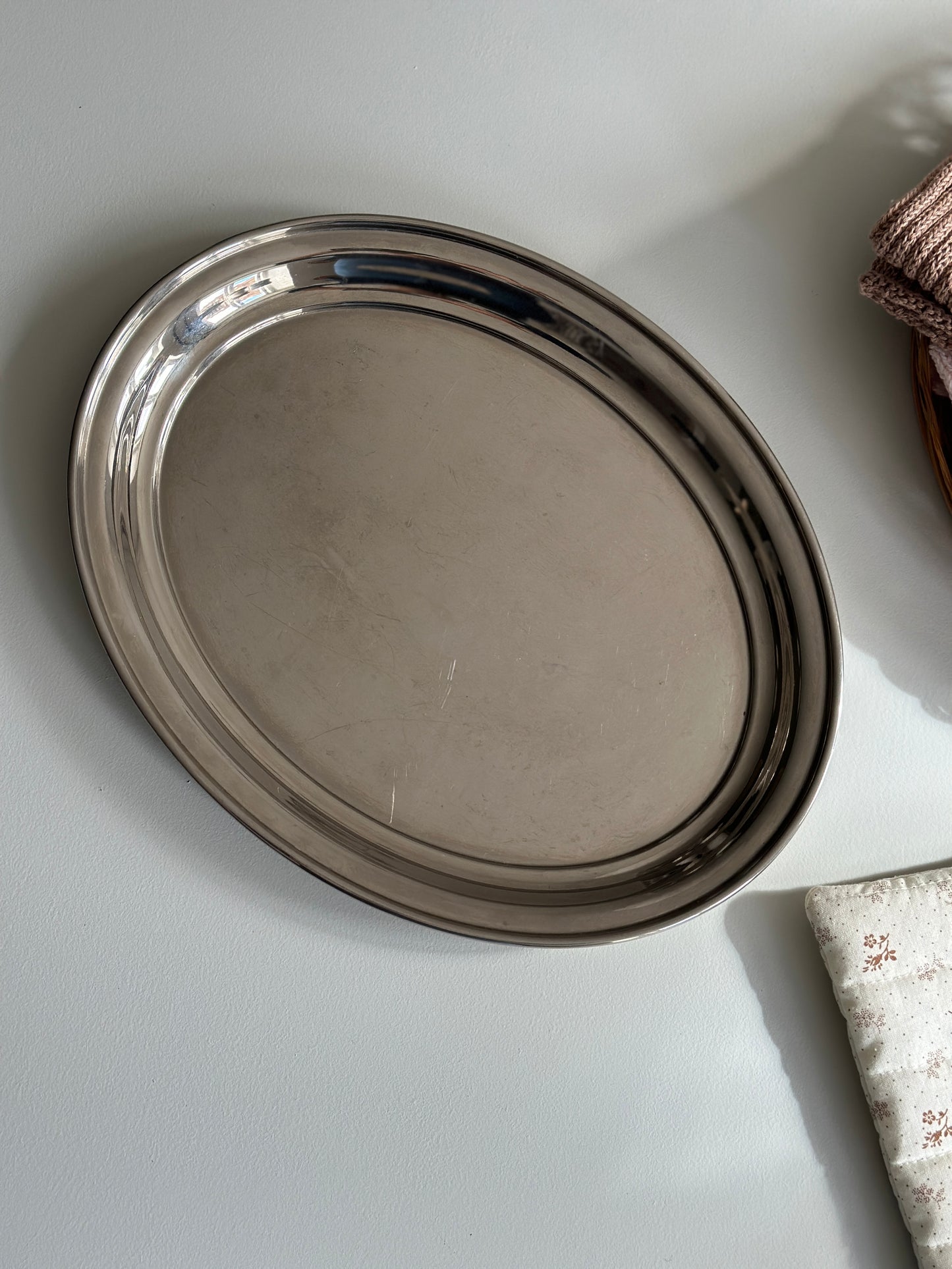 Ovalt sølv fad