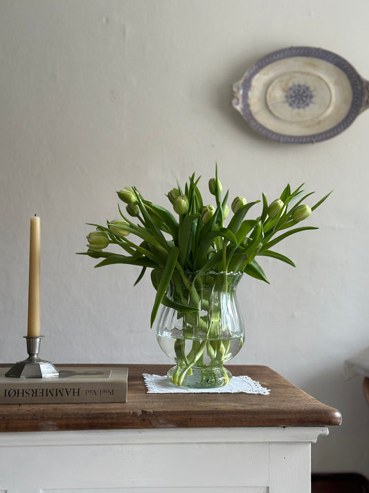 Swirl glasvase på fod